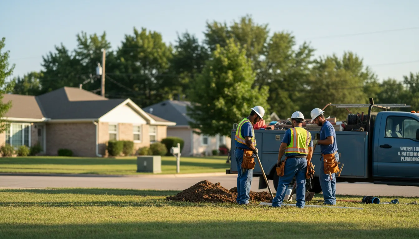 Residential water line and bathroom plumbing service in Dodson, TX
